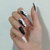 Unhas Vestíveis Transfronteiriças de Comércio Exterior, Adesivos de Unha de Aranha Preta Doce e Descolada Personalizados, Peças de Manicure Vestíveis, 24 Peças de Unhas Prontas