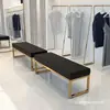 Sillón de Hierro Forjado para Barbería Área de Descanso Banco para Cambiar Zapatos Banco Largo de Sofá Vestidor Banco Largo de Celebridad de Internet