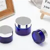Botella de Crema de Vidrio Azul Personalizada 10G20G30G50G Botella Cosmética a Prueba de Luz Portátil Tamaño de Muestra para Viaje