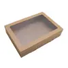 Papel Corrugado de Piel de Vaca Ventana de Resorte Estilo Camping Caja para Frutas de Picnic Caja para Pasteles de Postre Caja de Empaque para Picnic Caja de Picnic