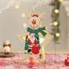 Decorações de Natal enfeites luminosos de madeira criativos velho boneco de neve alce enfeites de árvore de Natal enfeites de mesa