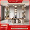 Combinação de porta de vidro All-in-One estante de alumínio personalizado moderno luz de luxo quarto estudo de grande capacidade de armazenamento de fundo estante