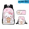 3D Nuevo HelloKitty Dibujo Animado Lindo Sanrio Hello Kitty Mochila Escolar Bolso de Hombro Estuche para Lápices Mochila