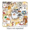 50 pegatinas de animales lindos de dibujos animados, hámster pequeño, decoración para portátil, coche, refrigerador, pegatinas de patata pequeña