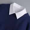 2024 Colarinho Quebra de Primavera Feminino Outono e Inverno Colarinho Pontudo Branco Combina com Tudo Colarinho de Camisa com Camisola Camisa Base Interna Quente Falso