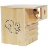 Comedero Nido de Ardilla de Madera Colgante para Exteriores Decoración de Jardín Patio Caja de Cría de Nido de Pájaro Casa para Loros Ardillas