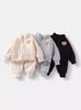 Traje de ropa deportiva para niños procesado y personalizado, estilo otoño e invierno para niños y niñas, conjunto sencillo de dos piezas de terciopelo cálido