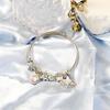 Pulsera de Pareja Ajustable y Moderna Transfronteriza para Mujer Pulsera Simple de Amor con Cuentas de Diamantes Personalizada