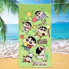 Toalha de Banho de Microfibra Shin-Chan Fofa para Adultos, Toalha de Natação, Toalha de Banho Infantil Desenho Animado, Toalha de Praia Portátil para Viagem