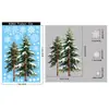 Decoraciones navideñas, pegatinas de cristal de copo de nieve blanco invernal, pegatinas electrostáticas de cedro verde Amazon transfronterizas