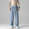 Pantalones drapeados para hombre primavera negro pantalones de traje para hombre holgados rectos trapeador versátiles verano delgados pantalones casuales