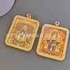 Pingente Thangka Dupla Face em Aço Titânio Latão Relevo Dragão Tridimensional Bodhisattva Manjushri Pingente Thangka Dourado Não Desbota