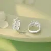 Brincos de Prata Pura S999 com Argola de Flor, Estilo Floresta, Simples e Modernos, High-End, Luxo Leve, Brincos Frescos e Delicados para Atacado
