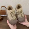 Zapatos de Algodón para Niños 2026 Otoño/Invierno Nuevo Estilo Zapatos de Algodón Forrados de Felpa para Niñas Zapatos Peludos Gruesos y Cálidos Zapatos de Algodón para Niños Medianos y Grandes