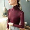 2025 Camisa Base de Renda com Gola Alta Feminina Outono e Inverno Nova Jaqueta Interna Manga Longa Tamanho Grande Camisa Elástica Versátil Estilosa
