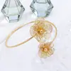 Pulsera de Brazo Flor Hueca con Diseño Sencillo, Apertura Ajustable, Lujo Ligero y Sensación de Alta Gama, Brazalete Metálico, Accesorio de Brazo de Moda y Versátil