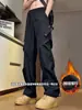 Calça de Trabalho American Style Amassada de Secagem Rápida Outono Inverno Esportes ao Ar Livre Casual Calças de Montanhismo Tendência Perna Reta Solta Calças Longas Tendência
