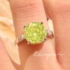 Anillo Octagonal de Diamante Púrpura Corte Rosa de Lujo Ligero de Alta Calidad para Mujer