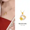 Collar de Plata S925 Hebilla de Calcedonia Blanca Natural Colgante de Clavel Cadena para Clavícula Nueva Estilo Chino para Mujer Cadena de Regalo de Alta Gama