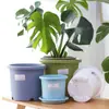 Maceta Flor de Cuatro Estaciones Nórdica Simple Creativa Maceta Control Raíz Profunda Deepot Grande Plástico Resina Maceta Galón Rosa Verde