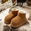 Zapatos de felpa de algodón de moda para mujer, cálidas pantuflas de algodón cerradas para invierno en la oficina, engrosadas y que aumentan la altura, con una sensación cómoda