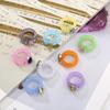 Senso de design de moda Anel de resina cor doce diamante acessórios de anel criativos DIY anel de temperamento doce joias