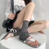 Calcetines de pierna completa para mujer, color liso, estilo Ins, borde enrollado fino, estilo coreano, blancos, calentadores de piernas finos transparentes, calcetines grises