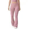 Calça de yoga feminina de nove pontos, secagem rápida, boca de sino, para baixinhas, modeladora e respirável, legging esportivo de cintura alta que levanta o bumbum