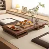 Mesa pequeña de madera para uso doméstico, mesa estilo japonés tatami, mesa de té, mesa baja, adecuada para colocar en el alféizar de una ventana o en el suelo
