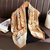 Estilo Coreano Estilo Ins 90 Cuadrado Grande Seda Versátil Patrón Espiga Bufanda Cadena Estampada Pañuelo para la Cabeza Bufanda para Mujer