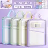 Bolsa de almacenamiento transparente con cremallera, específica para materias, multicapa, gran capacidad, impermeable y resistente al desgaste, artículos para estudiantes