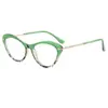 Gafas de marco de metal TR90 con filtro de luz azul, nuevo artículo de comercio exterior, montura de ojo retro de personalidad, espejo plano Ojo de Gato europeo y americano