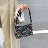 Moda Retro Simples Bolsa de Ombro Único Grande Capacidade Bolsa de Mão Bolsa Casual Bolsa Feminina de Nicho Lantejoula para Ir ao Trabalho Bolsa de Axila