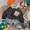 Playeras Rayadas para Niños, Playeras Polo para Bebés, Elegantes Camisetas Nuevas 2026 de Manga Larga con Cuello, Ropa de Otoño, Camisetas Interiores para Niños