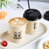 Vasos de Papel de Fibra de Bambú Grado Alimenticio Engrosados Hogar Comercial Oficina Vasos para Bebidas Calientes Café Té de Leche 500 piezas Caja Completa Venta al por Mayor