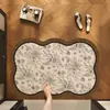 Alfombrilla de baño de tierra de diatomeas estilo vintage, alfombrilla absorbente para piso de baño de uso doméstico, alfombrilla antideslizante de secado rápido para entrada de baño estilo francés