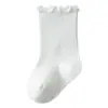 Calcetines para bebé de media pantorrilla 2026 para primavera y otoño, Calcetines para bebé de otoño e invierno para recién nacidos con borde de volantes, Ajuste holgado que no aprieta las piernas, Calcetines para niños