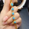 Atacado de Fábrica Popular Pulseira de Pedra de Pinheiro Natural com Inlay de Prata S925 Pedra Principal 4*6 Joias de Luxo Venda Direta da Fábrica