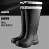 Botas de lluvia de moda hasta la mitad de la pantorrilla, estilo nuevo, antideslizantes, para mujer, talla de adulto, duraderas, diseño de caña corta, adecuadas para uso en exteriores, forradas de felpa, impermeables, zapatos de goma, zapatos de agua