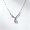 Colar Zircônia Brilhante para Mulheres Prata Pura S999 Estilo Francês Leve Corrente Pequena para Clavícula Joia Versátil da Moda Atacado Presente