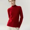 Suéter de Cashmere Feminino Baicaierong Outono/Inverno 2026 com Gola Meia Alta, Design Versátil, Tricô de Lã