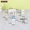 1:12 Casas de Muñecas Modelo Mini de Madera Escena de Oficina en Miniatura Diseño Escritorio y Silla de Computadora