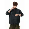 Chaqueta de cuero PU tie-dye estilo americano para hombre, colección de primavera, marca de moda, corte elegante y limpio, chaqueta de cuero corta tipo biker con cuello alto para hombre