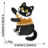 Patche de Bordado Autoadesivo de Gatinho Desenho Animado Fofo e Divertido para DIY em Copo de Água, Acessórios de Roupa, Mala, Tecido para Bordado