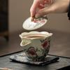 Tetera de mano estilo chino Nueve Flor de Durazno Cerámica Horno Ru Juego de Té Kung Fu Hogar Hecho a Mano Tetera Individual Caja de Regalo