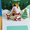 Tarjeta de felicitación navideña, Tarjeta estéreo de dibujos animados de alta gama, Bendición festiva, Tarjeta de agradecimiento, Regalo DIY hecho a mano