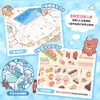 Colección de Pegatinas de Escena Miniatura Tirado Casa 3D Juguete de Manualidad DIY para Niños Libro de Pegatinas