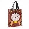 Bolsa no tejida recubierta de película de dibujos animados para llevar té con leche y fruta Embalaje para llevar Plegable Moda tote de compras portátil