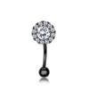 Europeo y americano transfronterizo nuevo 16G acero inoxidable micro incrustado circonita uña de ceja anillo de ceja gota de aceite aretes de uña para hueso de la oreja joyería de perforación
