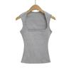 Top Regata Sexy de Ombro Estreito para Menina, Decote Quadrado, Clavícula Exposta, Emagrecimento na Cintura, Base para Usar por Baixo, Externo, Suspensório, para Mulheres, Verão